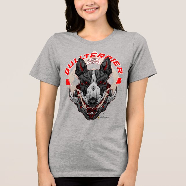 BULL TERRIER Cyberpunk Samurai Elite Tri-Blend Shirt (Vorderseite)
