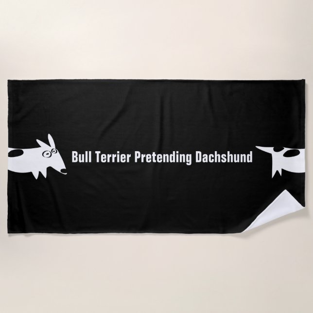 Bull Terrier Dackel Strandtuch (Vorderseite)
