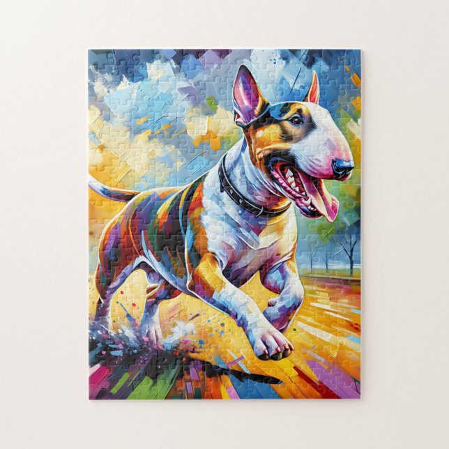Bull Terrier Dog Akrylic Art Print Geschenk Puzzle (Vertikal)
