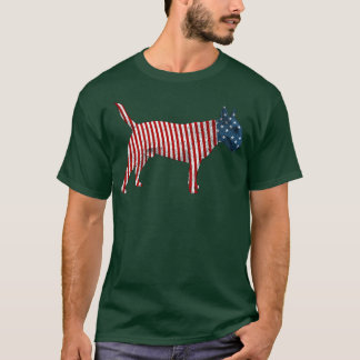 Bull Terrier Dog American Flag 4. Juli T-Shirt