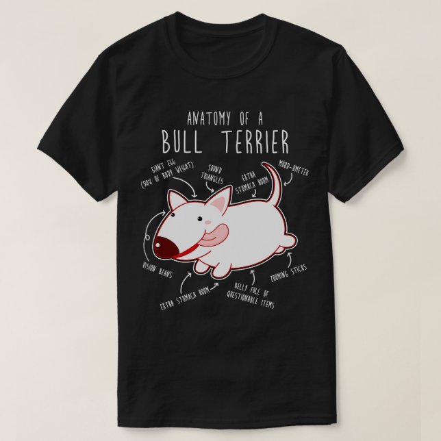 Bull Terrier Dog Anatomie 1 T-Shirt (Design vorne)