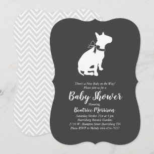 Bull Terrier Dog Baby Duwer Gender neutral Einladung