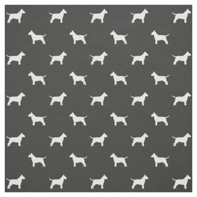 Bull Terrier Dog Breed Silhouetten Muster Stoff (Muster)