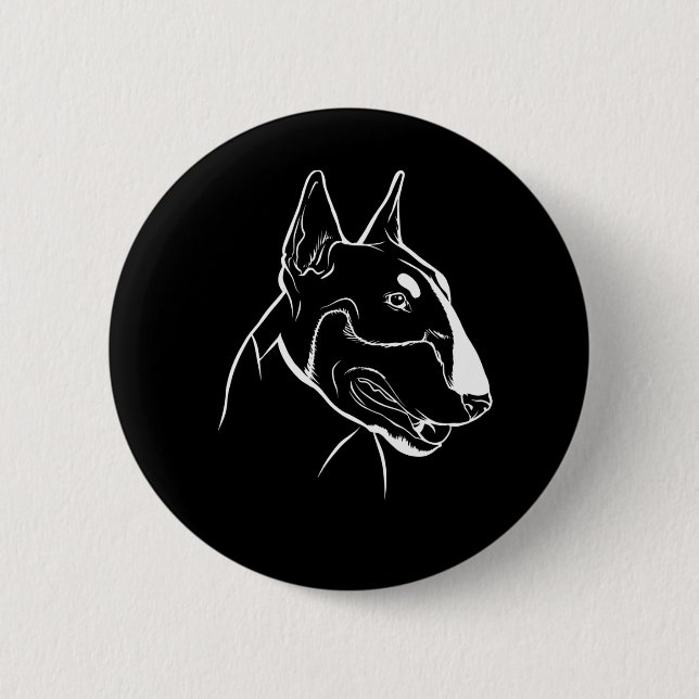 Bull Terrier Dog Button (Vorderseite)
