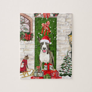 Bull Terrier Dog Christmas Puzzle