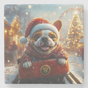 Bull Terrier Dog Christmas Steinuntersetzer