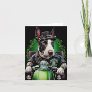 Bull Terrier Dog Fahrrad St. Patrick's Day Karte