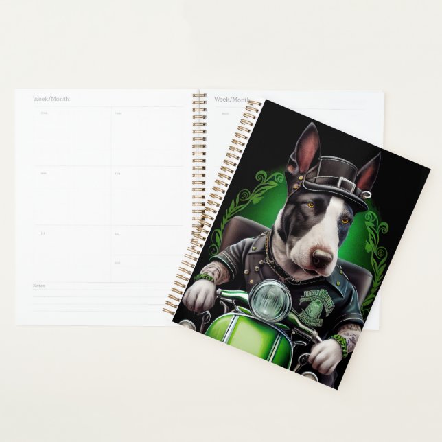 Bull Terrier Dog Fahrrad St. Patrick's Day Planer (Anzeige)