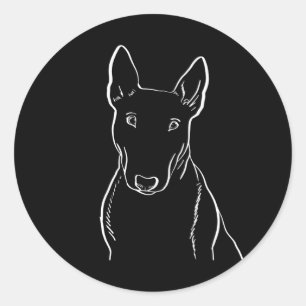 Bull Terrier Dog Gift Line Art Runder Aufkleber