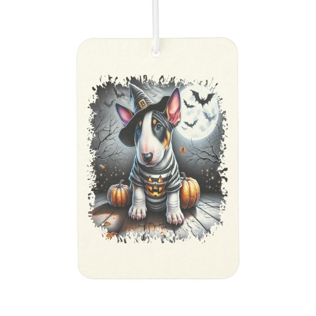 Bull Terrier Dog Halloween Autolufterfrischer (Vorderseite)