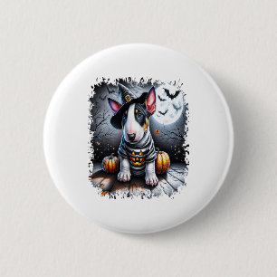 Bull Terrier Dog Halloween Button