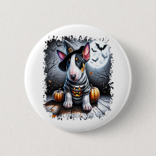 Bull Terrier Dog Halloween Button