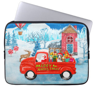 Bull Terrier Dog in Christmas Delivery Truck Schne Laptopschutzhülle