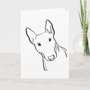Bull Terrier Dog Line Kunst-Geschenk Karte