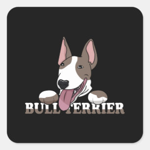 Bull Terrier Dog Lover Hunde Coole Funny Gift Idee Quadratischer Aufkleber