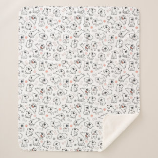 Bull Terrier Dog Lover Seamless Muster Fleece Bla Sherpadecke