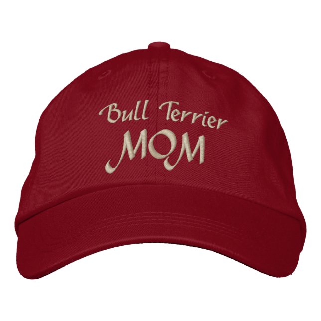 Bull Terrier Dog MAMA Bestickte Baseballkappe (Vorderseite)