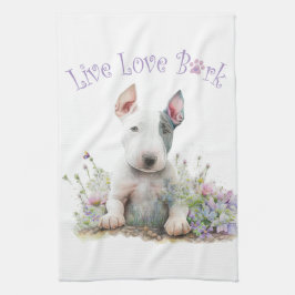 Bull Terrier Dog Mama Floral Geschirrtuch