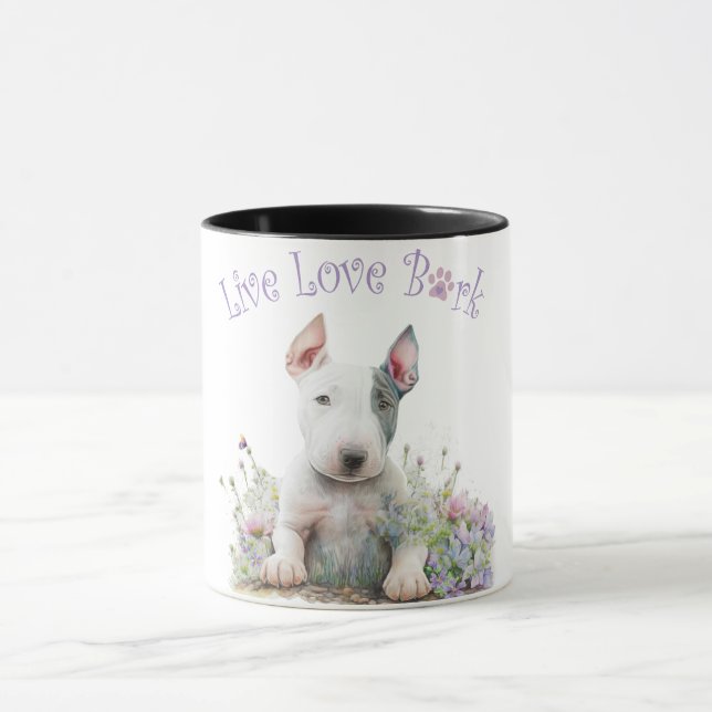 Bull Terrier Dog Mama Floral Tasse (Zentrum)