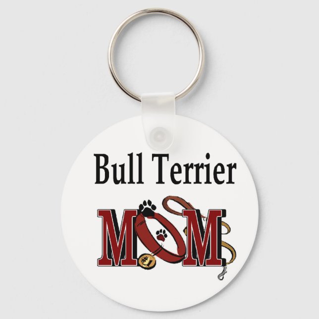 Bull Terrier Dog MAMA Schlüsselanhänger (Vorderseite)