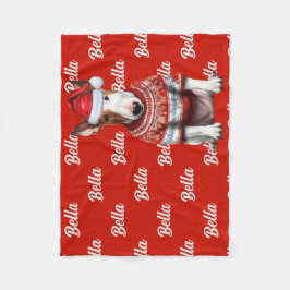 Bull Terrier Dog mit Namen Gemusterte Weihnachten Fleecedecke