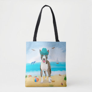 Bull Terrier Dog on Beach