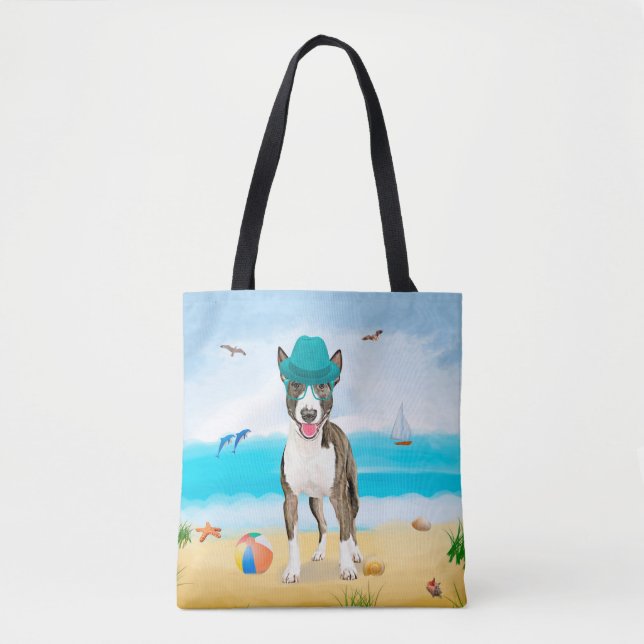 Bull Terrier Dog on Beach (Vorderseite)