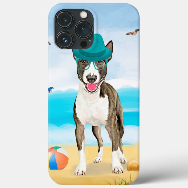 Bull Terrier Dog on Beach Case-Mate iPhone Hülle (Rückseite)