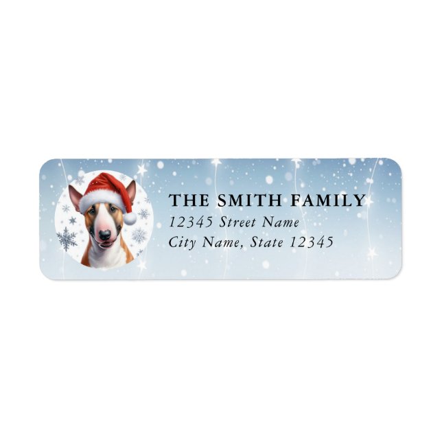 Bull Terrier Dog Return Address Labels (Vorne)