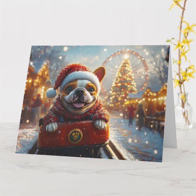 Bull Terrier Dog Roller Untersetzer Weihnachten Karte (Gelbe Blume)