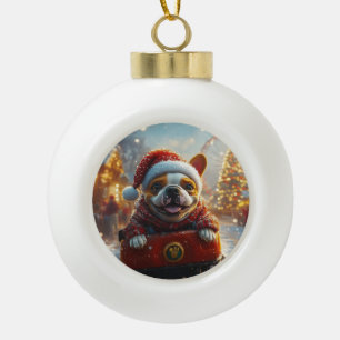 Bull Terrier Dog Roller Untersetzer Weihnachten Keramik Kugel-Ornament