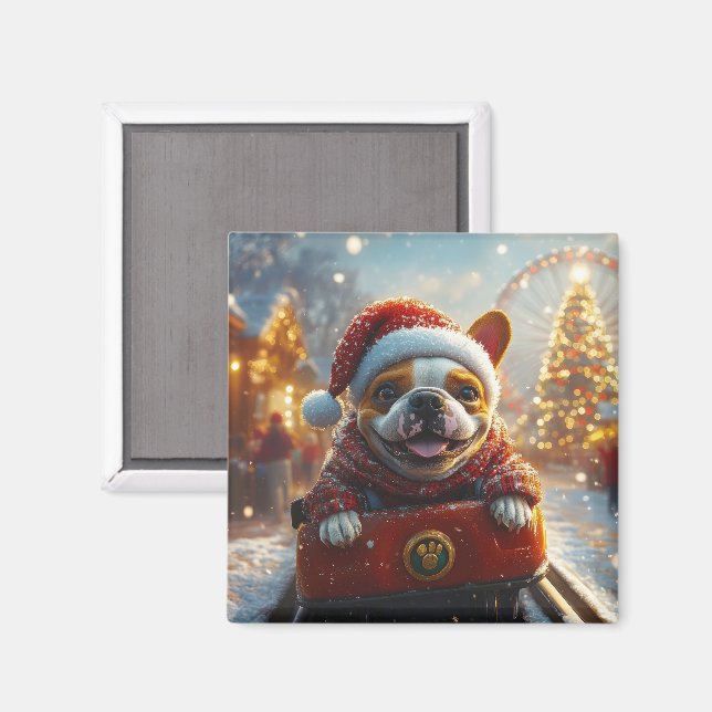 Bull Terrier Dog Roller Untersetzer Weihnachten Magnet (Vorderseite/Rückseite)