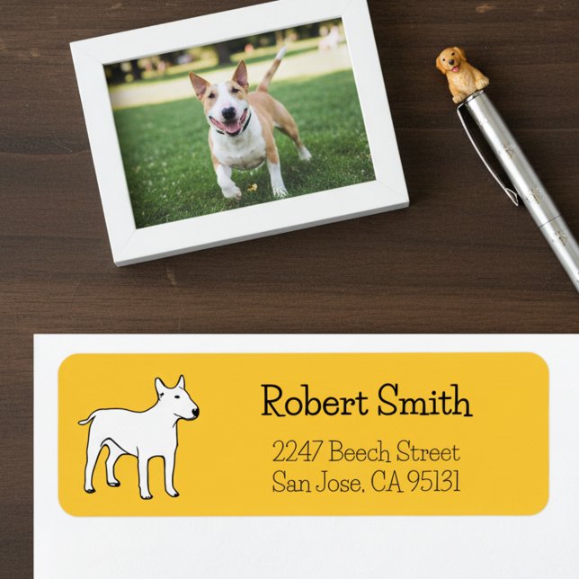 Bull Terrier Dog Rücksendeadressen-Aufkleber (Bull terrier return address labels.)