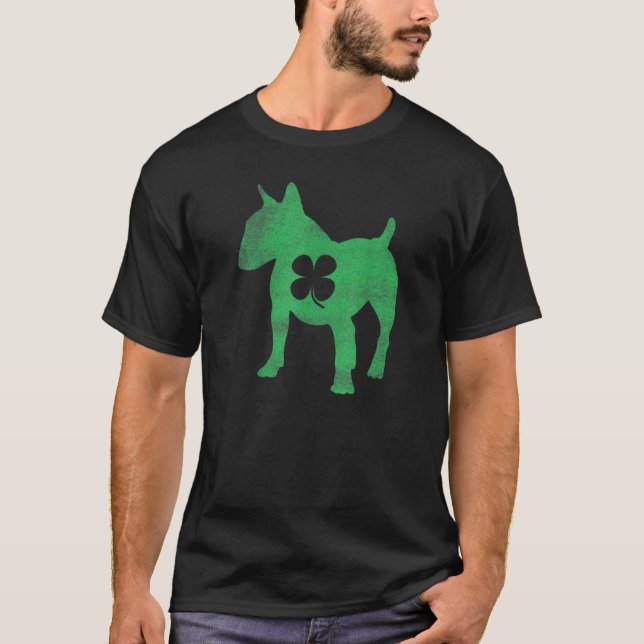 Bull Terrier Dog Shamrock St Patricks Day Saint Pa T-Shirt (Vorderseite)