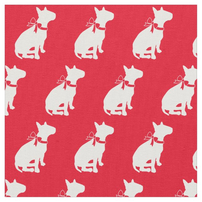 Bull Terrier Dog Silhouette Red Stoff (Nahaufnahme)
