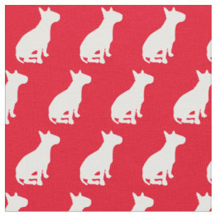 Bull Terrier Dog Silhouette Red Stoff