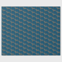 Bull Terrier Dog Silhouette Y&B Grid Blue