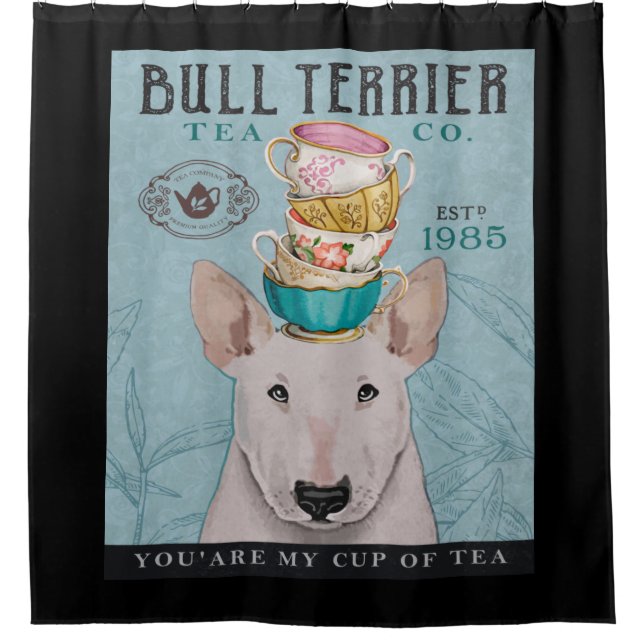 Bull Terrier Dog Tea Duschvorhang (Vorderseite)