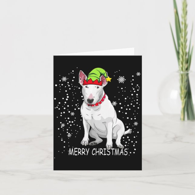 Bull Terrier Dog Tree Christmas Sweater Xmas Dogs  Karte (Vorderseite)