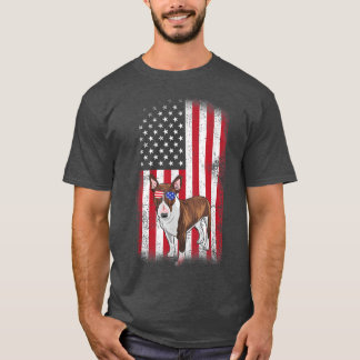 Bull Terrier Dog USA Flag Boys Girls Men Women 4. T-Shirt