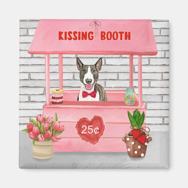 Bull Terrier Dog Valentine's Day Kissing Booth Magnet (Vorne)