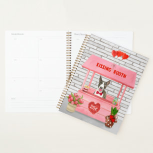 Bull Terrier Dog Valentine's Day Kissing Booth Planer