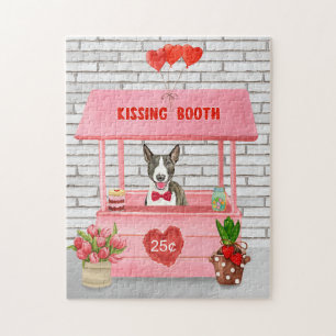 Bull Terrier Dog Valentine's Day Kissing Booth Puzzle