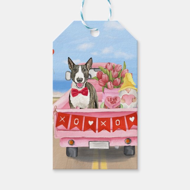 Bull Terrier Dog Valentine's Day Lkw Herz Geschenkanhänger (Vorderseite)