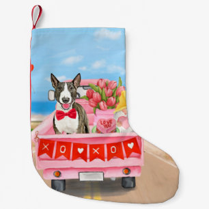 Bull Terrier Dog Valentine's Day Lkw Herz Kleiner Weihnachtsstrumpf