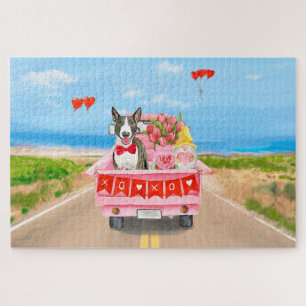 Bull Terrier Dog Valentine's Day Lkw Herz Puzzle