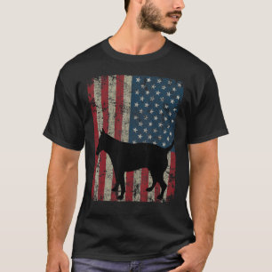 Bull Terrier Dog Vintage amerikanische Flagge 4. J T-Shirt