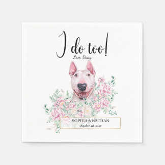Bull Terrier Dog Wedding Cocktail Napkins Serviette