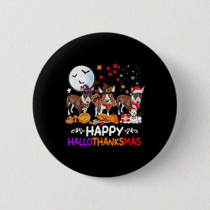 Bull Terrier Dog Weihnachten glücklich Hallothankm Button