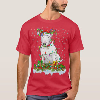 Bull Terrier Dog Weihnachtsmannmütze Reindeer Chri T-Shirt